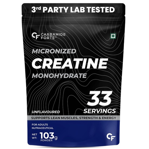 [BRSREFIKO4IWOGQZ] Carbamide Forte Creatine Mono hydrate Powder | Micronized Monohydrate Creatine 103g | Micronized Monohydrate Supplement for Lean Muscle, Strength & Energy - Unflavoured - 33 Servings - 103g