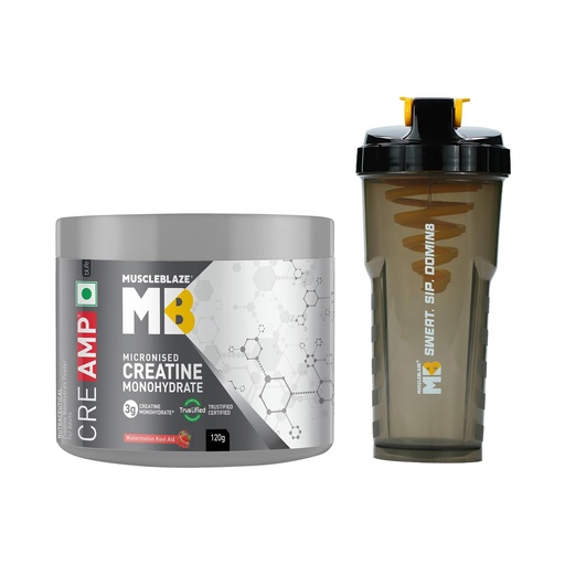 [BRSRGHA2PINAOF36] MuscleBlaze Micronised Creatine Monohydrate CreAMP, 120g + Shaker