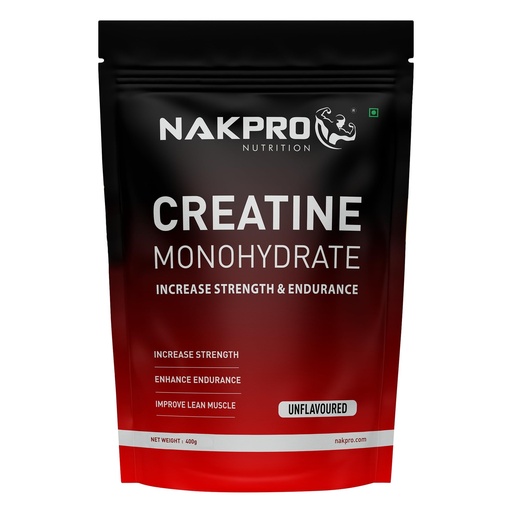 [BRSWGBICPIOQAE3U] NAKPRO NUTRITION Micronised Creatine Monohydrate | 400g (133 Servings) | Unflavoured | Trustified Certified | Rapid Absorption Pre/Post Workout