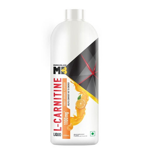[BRSWYAYTO56WMCD4] MuscleBlaze Liquid L-Carnitine 1100mg, Tangy Orange, 450ml
