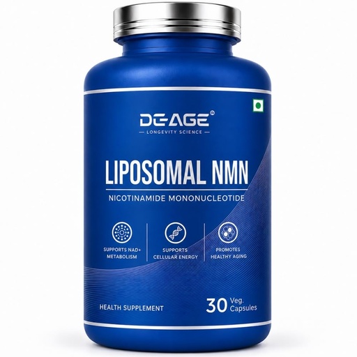 [BRSRYZYDO4IAY2QU] DeAge Liposomal NMN 500mg Capsules | High Absorption Pure NMN Nicotinamide Mononucleotide | Increased NAD+ levels & Healthy Aging | Longevity Support | 30 Veg Capsules