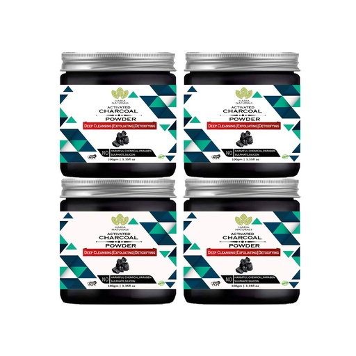 [BRSWYGL5A4HWMFIY] 100% Pura And Naturals Activated Charcoal Powder 100 gms (Pack of 4) 400gms