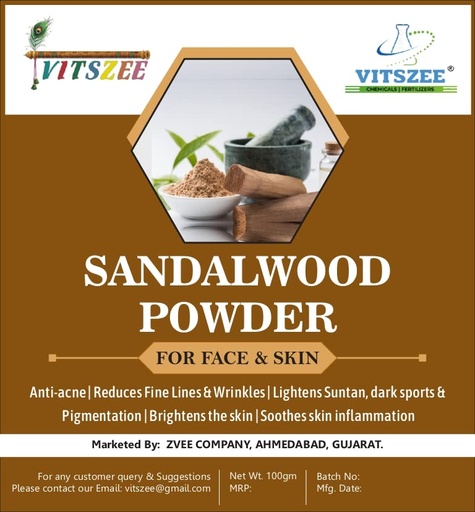 [BRSRM2TRCFYQ4D3D] VITSZEE Natural Pure Sandalwood Powder/Chandan Powder (Sandalwood, 100 gm)