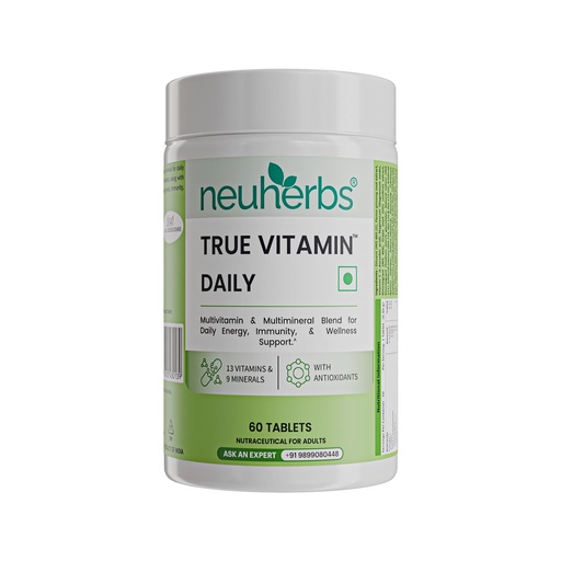 [BRSWYYAOPINBSETJ] Neuherbs Daily Multivitamin 60 Tablets |True Vitamin for Men & Women with Vitamin C, B12, D, Magnesium,Iron & Zinc | Supports Energy, Stamina & Immunity
