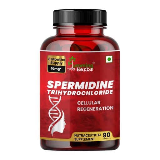 [BRSRGZ32PINQE33L] Humming Herbs Spermidine Trihydrochloride Supplement from Wheat Germ Extract | 10mg | Cellular Wellness, Vitality & Healthy Aging Support | 90 Veg Capsules