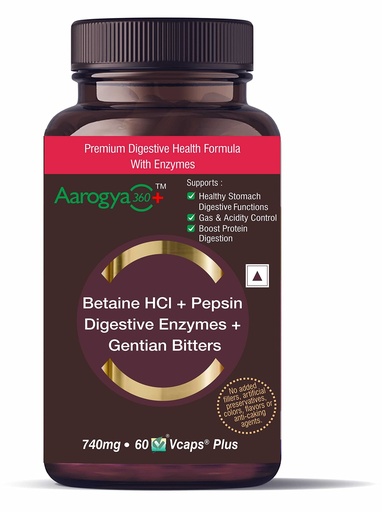 [BRSRMHD3OUBRGC3A] Digestive Enzymes, Betaine HCl, Pepsin, Gentian Bitters, 60 Capsules, 80 grams