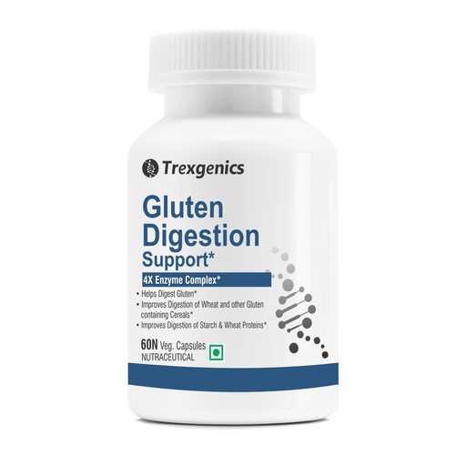 [BRSROYA7OYNG2D37] Trexgenics GLUTEN DIGESTION SUPPORT, 4X Enzyme Complex (60 Veg. Capsules) (Pack of 1)