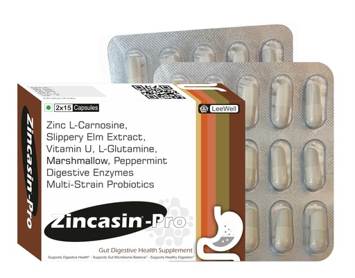 [BRSROHQ7BN4B6C34] Zincasin-Pro by LeeWell Digestive Enzymes with Probiotics- 30 Capsules