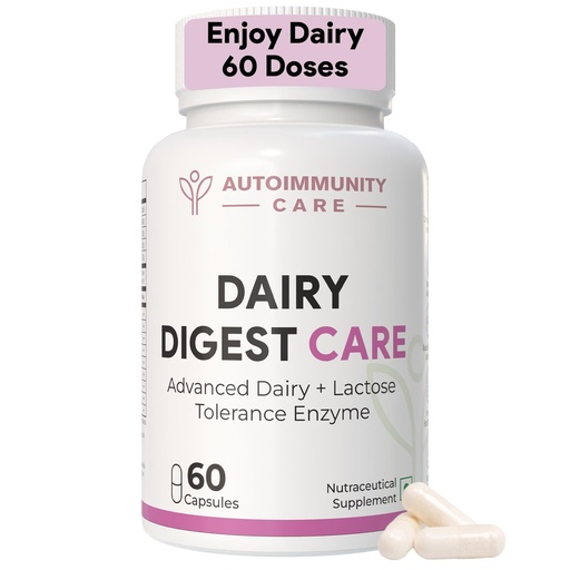 [BRSROFD7OV5A4YL6] Autoimmunity Care Dairy Digest Care | Digestive Enzyme Capsules for Lactose Intolerance | Lactase Enzyme Tablets to Digest Milk, Dairy Proteins & Fats | Reduces Gas, Bloating & Discomfort | 60 Caps (60 doses)