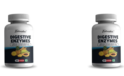 [BRSRE2Y2CB7GMALG] Digestive Enzymes Capsules I MULTI ENZYMES FORMULA TO MAXIMIZE THE NUTRIENTS UPTAKE| 60 Capsules Pack of - 2