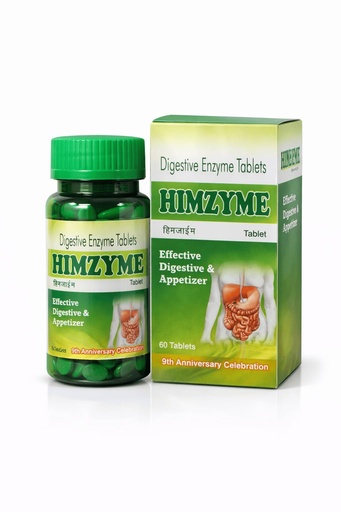 [BRSREAYZAB6RUC3V] Himzyme Herbal Digestive Enzyme Tablets – Supports Digestion, Reduces Gas & Bloating | Gut Health & Appetite Support – 60 Tablets