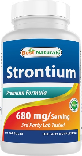 [BRSWGZYDCICQKHQV] Best Naturals Strontium Bone Building Formula 680mg/serving 90 Capsules