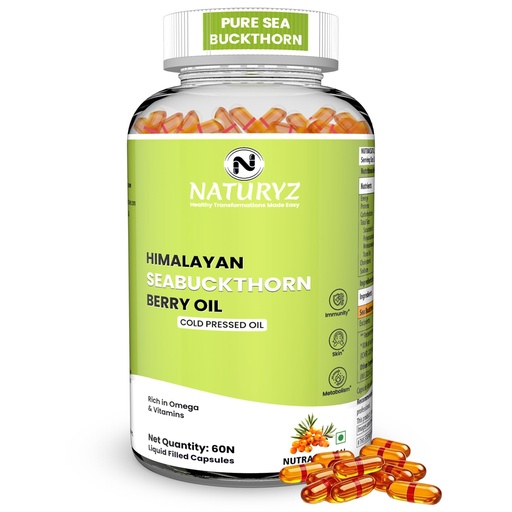 [BRSREH32PIAWAC3G] NATURYZ Himalayan Sea Buckthorn Oil 1120mg Omega 3-6-7-9 & Vit C- 60 Caps