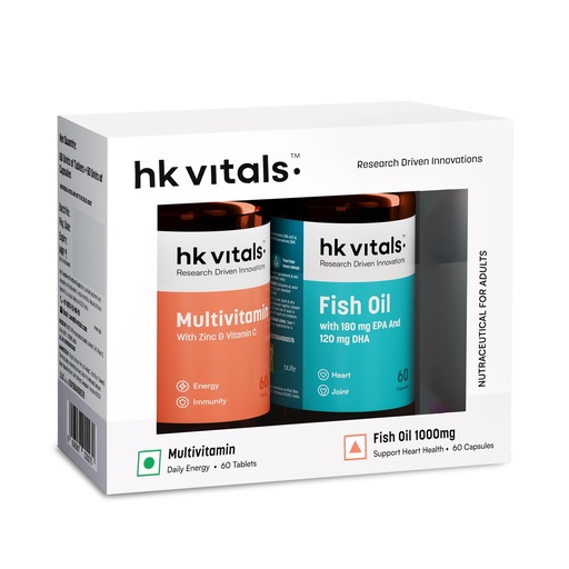 [BRSWGADQBABQIA3A] hk vitals Fish Oil & Multivitamin Combo Pack, 2 x 60 Tablets
