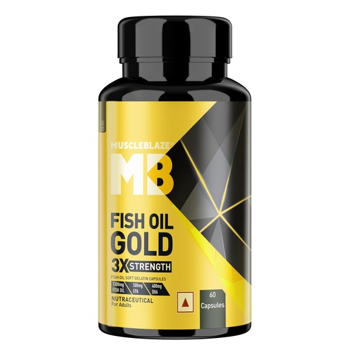 [BRSWYGITC4PQIGQ3] MuscleBlaze Omega 3 Fish Oil Gold, 60 Capsules