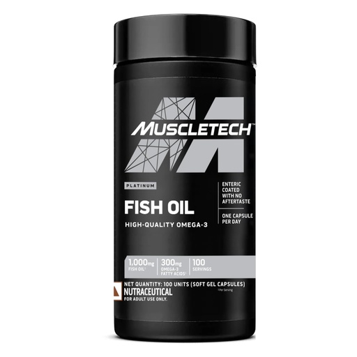 [BRSROBT4BMNGEETK] MuscleTech Platinum Fish Oil For Men And Women, 1000Mg Omega 3 With 180 Mg Epa & 120 Mg Dha For Heart, Joints & Brain Health, 100 Softgels, 1 count, 100 servings