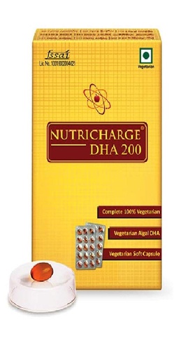 [BRSROFT3PIPQO23X] Nutricharge DHA 200 Plant based DHA (Pack Of 1)