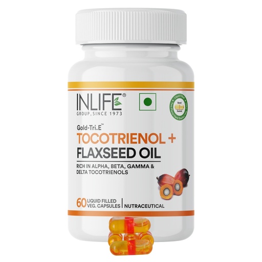[BRSREZQ3OUDQ4GTG] INLIFE Tocotrienol Flaxseed Oil Supplement, Omega 3 6 9, 60 Veg Capsules