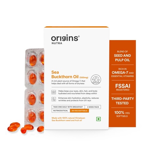[BRSROGIBCUNRQF3P] Origins Nutra Sea Buckthorn Oil 500mg | Blend of Seed and Pulp Oils