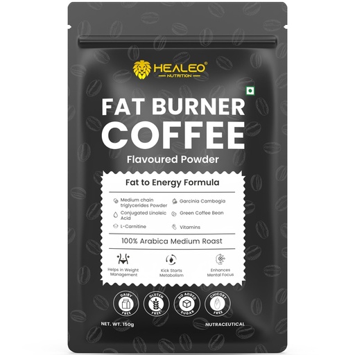 [BRSRAGL2OIHAYG3O] HEALEO Fat Burner Coffee 150g for Men & Women – Instant Coffee with MCT, L-Carnitine, Garcinia Cambogia & Green Coffee Bean Extract | Supports Healthy Weight Management