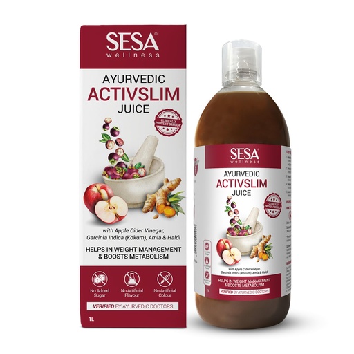 [BRSROA3RA4CBSYDP] SESA Ayurvedic Activslim Juice - 1L | Helps in Weight Management | Made with Apple Cider Vinegar | Healthy Diet Drink | No added Sugar, Colour or Flavour