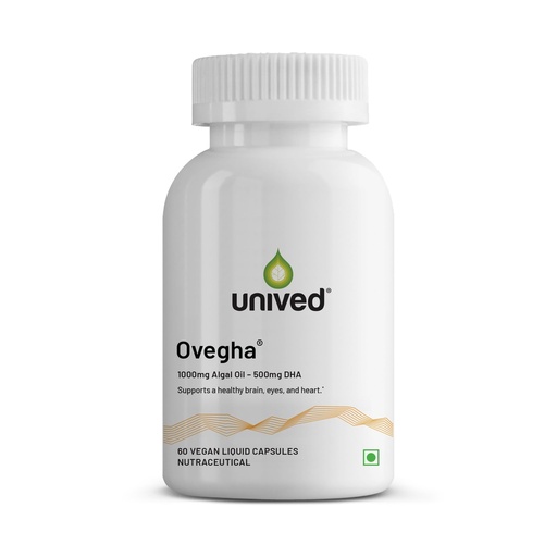 [BRSWIGQBOYHBCGTI] Unived Ovegha Vegan Omega-3 DHA from Algal Oil – PLANT BASED, NO FISH – 500mg DHA per Serving, Supports Brain, Eyes & Heart – Vegetarian, No Soy or Gluten – 60 Vegan Liquid Capsules