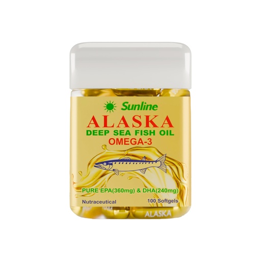 [BRSRMC3QPMIQG234] Sunline Alaska Omega-3 | Deep Sea Fish Oil | 1000Mg,100 Softgels