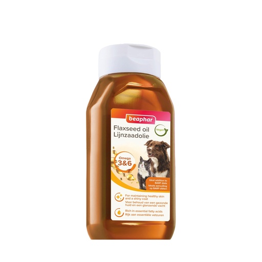 [BRSREBT2OYFBEFI2] Beaphar Flaxseed Oil Supplement for Dogs and Cats, Omega 3 and 6, for Healthy Skin and Shiny Coat Maintenance, Barf Diet Compatible