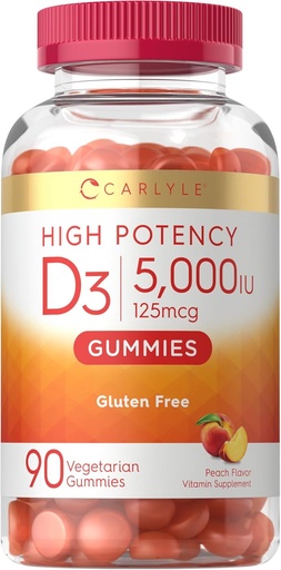 [BRSRAZQ3AQFQ4HL5] Carlyle-vitamiini D3 Gummies ... 5000 iu... 90 Count...