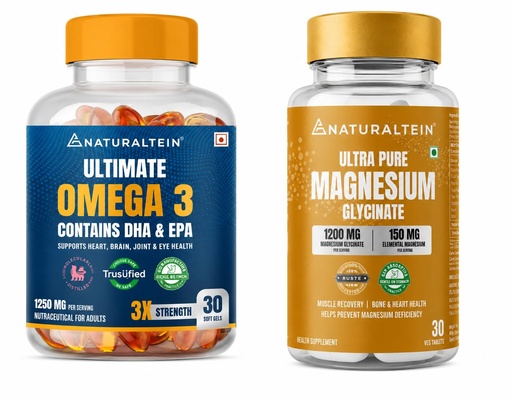 [BRSRYGT2DIORQAAZ] Naturaltein Omega-3 Fish Oil + Magnesium Glycinate | Heart, Brain & Muscle