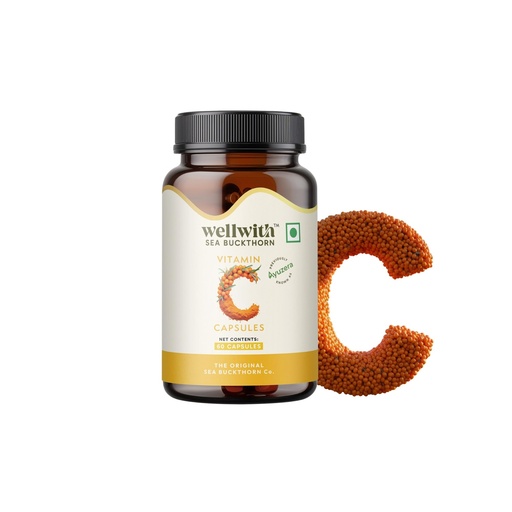 [BRSRACQ7BYHQIA3Z] Wellwith by Ayuzera Seabuckthorn Capsules – 60 Vegan Caps | Sea buckthorn capsules rich in Omega 3, 6, 7 & 9 | Supports Skin, Hair & Heart Health | Pack of 1