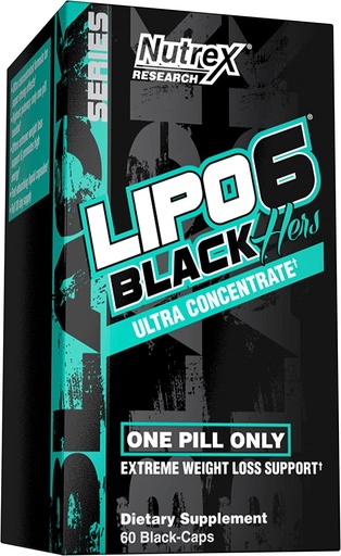 [BRSRMCQ6DIPBAADG] Nutrex Research Lipo-6 Black Hers Ultra Concentrate Pills For Women Metabolism Booster 60 Diet Pills - 1 Count