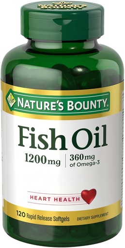 [BRSWIYQZCFYRUGTM] Nature's Bounty, Fish Oil, Omega-3, 1200 mg, 120 Softgels