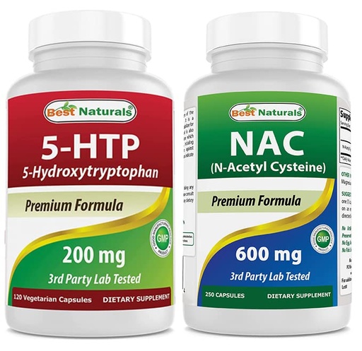 [BRSRMBIZOB4BYFA4] Best Naturals 5-HTP 200 mg & NAC - N Acetyl Cysteine 600 mg