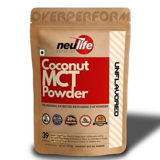 [BRSWGGAKPMMR4DTZ] KETOFUEL Neulife Original Keto MCT Oil Powder for Coffee, Desserts & Baking | U.S. Patented Product, Zero Carb, 500g | Unflavored, Natural MCT Oil Powder for Keto and Low-Carb Diets