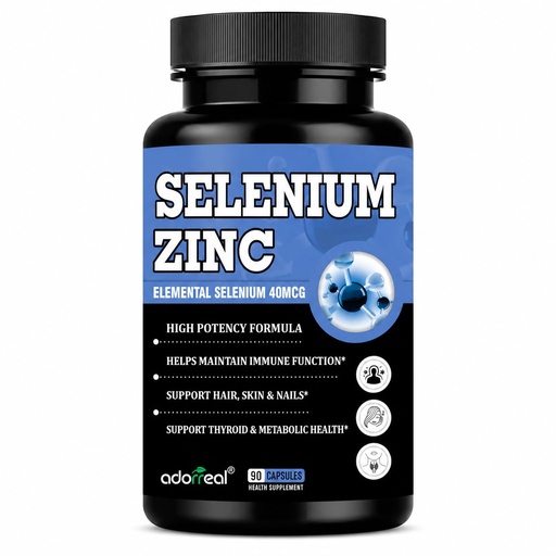 [BRSRGZQ6DMJRYA3X] Selenium + Zinc Capsules | Elemental Selenium 40mcg + Elemental Zinc 13.2mg | Supports Immunity, Hair, Skin & Nails | Vegetarian Health Supplement | 90 Veg Capsules*