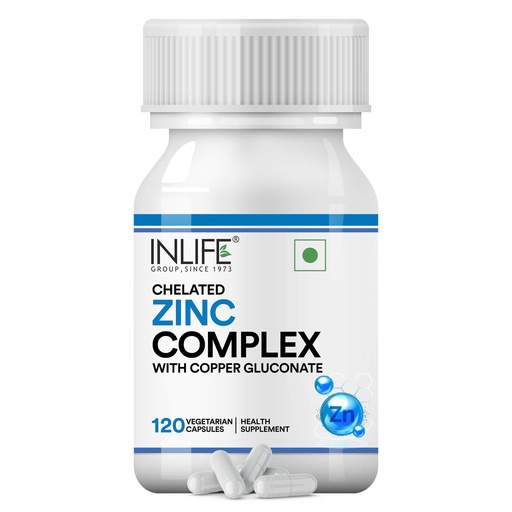 [BRSROBDROEAWKHY4] INLIFE Zinc Picolinate with Copper Gluconate Complex, 120 Veg Capsules