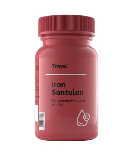 [BRSREAAPOUBWYCLA] Traya Iron Santulan | Ayurvedic Supplements for Iron Deficiency & Anemia-Related Hair Fall | Boost Hemoglobin Levels | Reduces Fatigue, Improves Stamina & Controls Hairfall | 120 Tablets