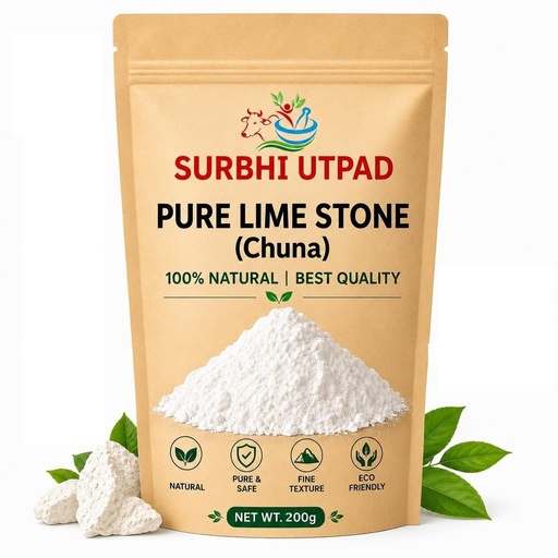 [BRSREHTROV6WOETK] SURBHI UTPAD Chuna Powder, Food-Grade Purified Calcium Carbonate, 100% Pure Edible, Airtight Moisture-Proof Pack, 200G