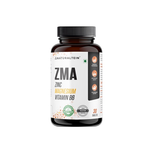 [BRSRAAT5OQAQGDI2] NATURALTEIN ZMA Tablets – Zinc Magnesium Vitamin B6 Supplement | 30 Veg Tablets | Sports Recovery & Daily Performance | Muscle Strength, Better Sleep & Faster Recovery