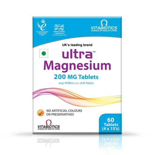 [BRSROGA3DMJQEYAU] Ultra Magnesium 200 mg Tablets | Magnesium Supplement | Nutritional Supplement | Gluten Free | 60 Tablets