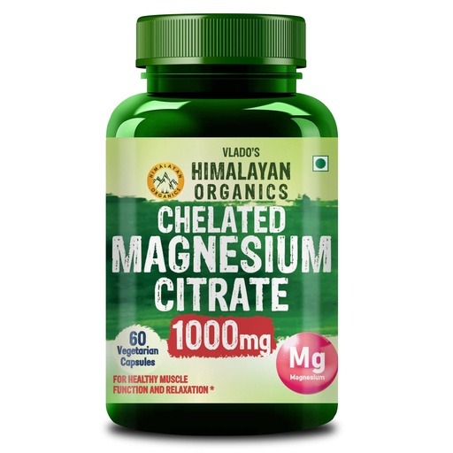 [BRSRGZ33AF6GO3TO] Vlado's Himalayan Organics Magnesium Citrate 1000mg I magnesium supplement Muscle Relaxation & Good Sleep Magnesium for men & Women- 60 Veg Capsules