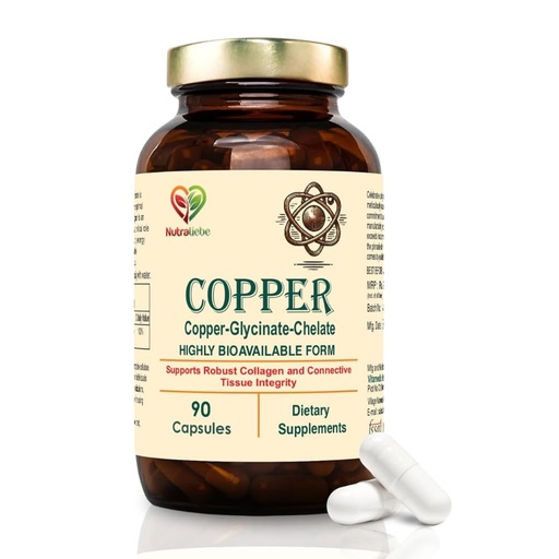 [BRSRA2Y6CUBBUYLD] Copper Glycinate Chelate - High Bioavailability, Supports Collagen Formation and Connective Tissue Health, 90 Capsules