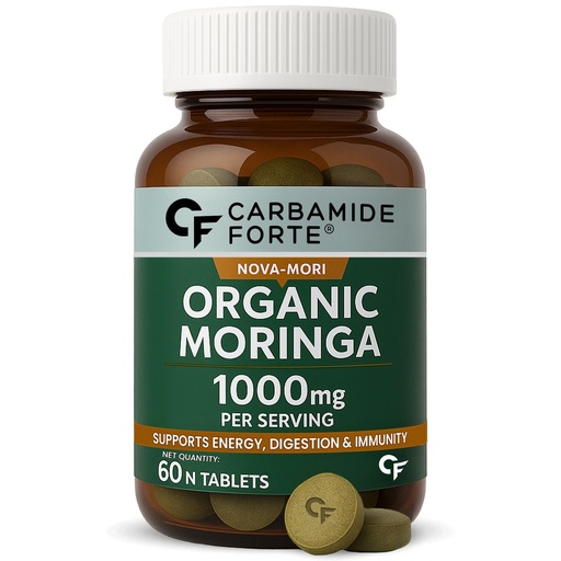 [BRSRAEITO4MB6235] Carbamide Forte Organic Moringa Tablet 1000mg with Leaves Extract | Moringa Tablet for Weight Loss, Immunity, Digestion & Energy | 60 Tablets