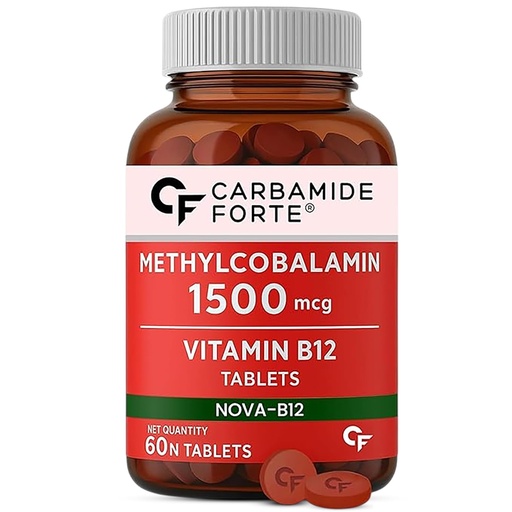 [BRSRAAD4CIFGGGT5] Carbamide Forte Vitamin B12 Tablets | Methylcobalamin 1500mcg - Active Form of Methylcobalamin Vitamin B12 Supplements for Men & Women - 60 Tablets