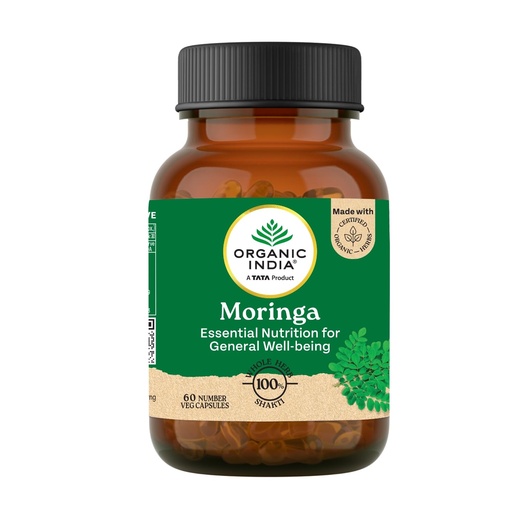 [BRSWKGY3O4IQYDI5] A TATA Product - Organic India Moringa Capsules - 60 Veg Caps, Essential Nutrition Superfood, Helps Naturally Boost Energy Level, Improves Stamina, Rich In Vitamins & Minerals, GMP & NPOP Certified Organic