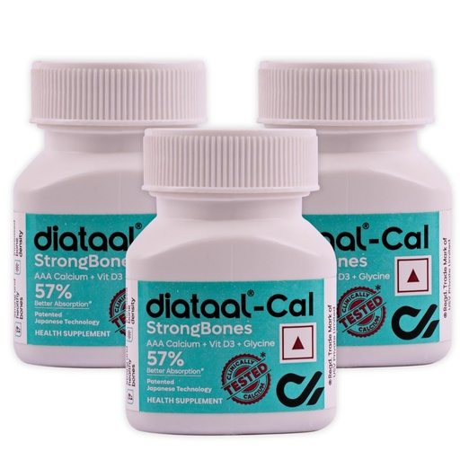 [BRSROAY5AEMWY2D2] Diataal Calcium supplement for Men & Women | 57% Better Absorption | AAA Cal 500mg + D3 (400 IU) |Calci and Vitamin D3 Tablets | Strong bones & Joint Health|30 Tablets