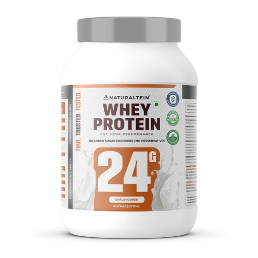 [BRSRAC33OEHB6FD4] NATURALTEIN Natural Whey Max Protein – 24g Protein per Serving | Pure Unflavoured | Naturally Formulated | No Added Sugar | Non-GMO | Soy-Free & Gluten-Free | Smooth Mixability & Easy Digestion | 1 kg