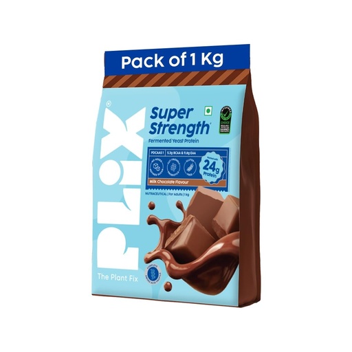 [BRSRGHT2PN5B6AL7] PLIX THE PLANT FIX Super Strength Fermented Yeast Protein- 1 kg | Easy to Digest | 24g Protein/Serve | PDCAAS of 1 | 5.3 - BCAA | Milk Chocolate Flavour