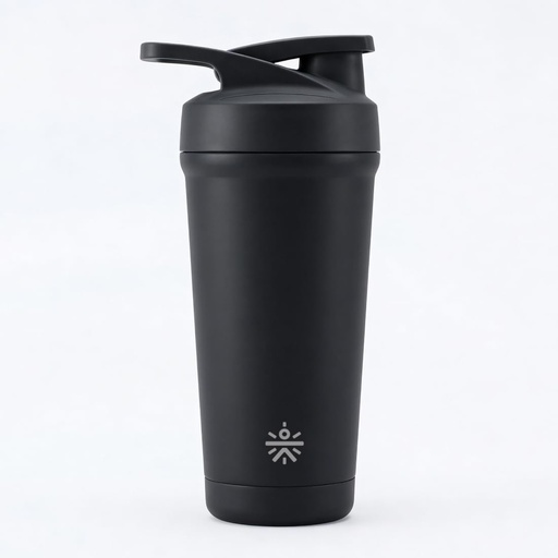 [BRSRGBTQDINWYDTL] CULT Steel Shaker with Bottom Opener 700ml | Leakproof Shaker for Gym & Protein Shaker Bottle | Stainless Steel Gym Shaker Bottle for Men & Women & Shaker Bottles (Black)
